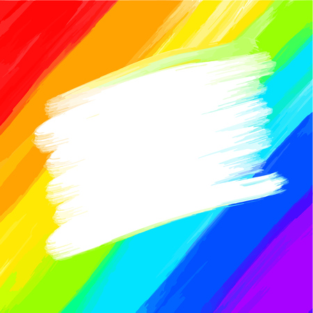 Rainbow colored background and white stroke shape. Usable for website, social media and print decoration.のイラスト素材