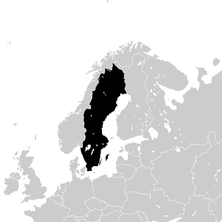 Sweden with neighboring European countries. high detailed vector map.のイラスト素材
