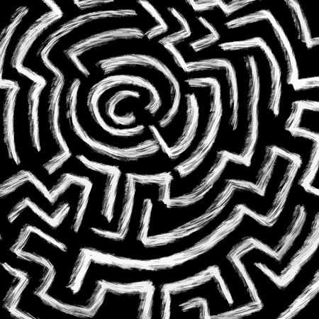 maze chalk symbol on black, hand drawn vector design elementのイラスト素材