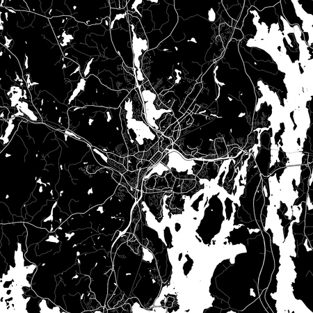 Area map of JyvÃ¤skylÃ¤, Finland. Dark background version for infographic and marketing projects. This map of JyvÃ¤skylÃ¤, contains typical landmarks with streets, waterways and railways.のイラスト素材