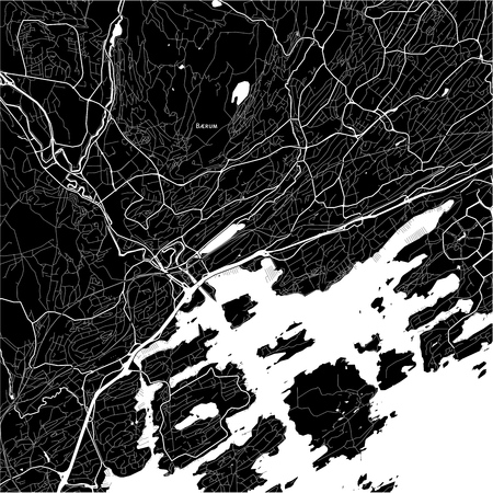 Area map of BÃ¦rum, Norway. Dark background version for infographic and marketing projects.のイラスト素材