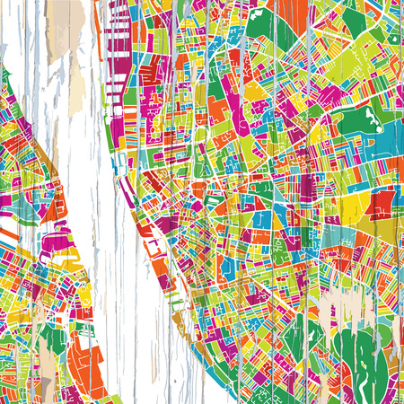 Colorful Liverpool map. Vintage map series.のイラスト素材