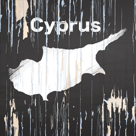 Vintage map of Cyprus. Vector illustration template for wall art and marketing in square format.のイラスト素材