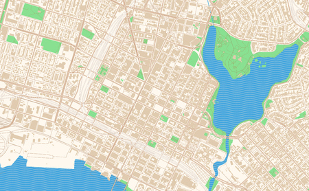 Oakland California printable map excerpt. This vector streetmap of downtown Oakland is made for infographic and print projects.のイラスト素材