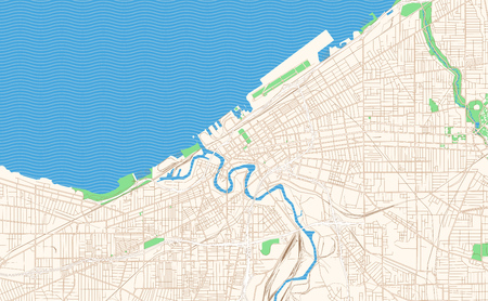 Vector of Cleveland Ohio printable map - ID:125482690 - Royalty Free ...