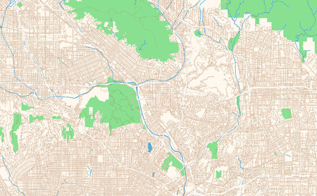 Glendale Arizona printable map excerpt. This vector streetmap of downtown Glendale is made for infographic and print projects.