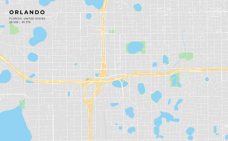 Vector of Printable streetmap of Orlando - ID:117793334 - Royalty Free ...