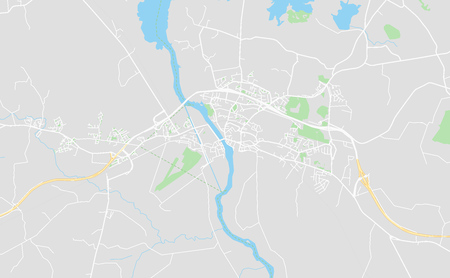 Athlone, Ireland downtown street map in classic style colors with all relevant motorways, roads and railways.のイラスト素材