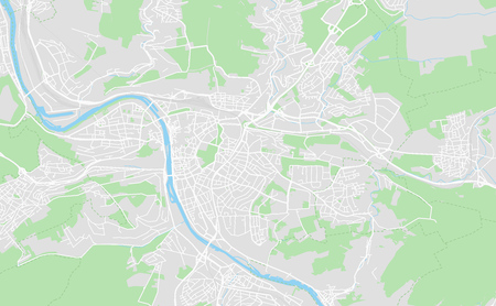 Wurzburg, Germany printable street map in classic style colors with all relevant motorways, roads and railways. Use this map for any kind of digital info graphics and print publication.のイラスト素材