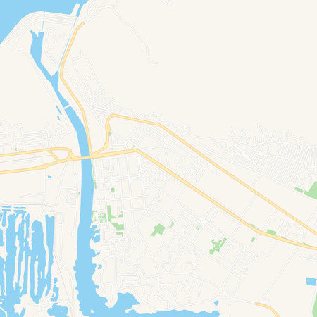 Printable map of Mingachevir, Azerbaijan with main and secondary roads and larger railways. This map is carefully designed for routing and placing individual data.のイラスト素材