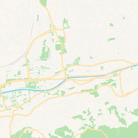 Printable map of Sarajevo, Bosnia and Herzegovina with main and secondary roads and larger railways. This map is carefully designed for routing and placing individual data.のイラスト素材