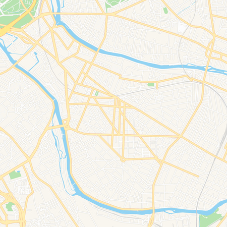 Printable map of Saint-Maur-des-Fosses, France with main and secondary roads and larger railways. This map is carefully designed for routing and placing individual data.のイラスト素材