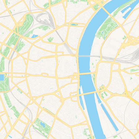 Printable map of Koln, Germany with main and secondary roads and larger railways. This map is carefully designed for routing and placing individual data.のイラスト素材