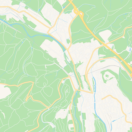 Printable map of Arnsberg, Germany with main and secondary roads and larger railways. This map is carefully designed for routing and placing individual data.のイラスト素材
