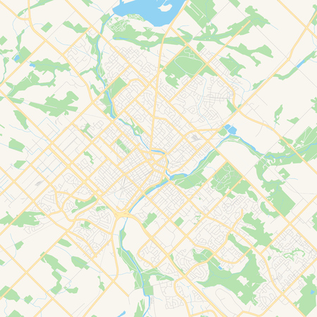Empty vector map of Guelph, Ontario, Canada, printable road map created in classic web colors for infographic backgrounds.のイラスト素材