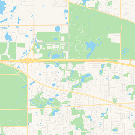Empty vector map of Hoffman Estates, Illinois, United States of America, printable road map created in classic web colors for infographic backgrounds.のイラスト素材