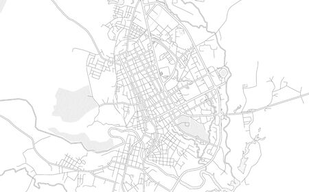 Sancti SpÃ­ritus, Sancti SpÃ­ritus, Cuba, bright outlined vector map with bigger and minor roads and steets created for infographic backgrounds.のイラスト素材