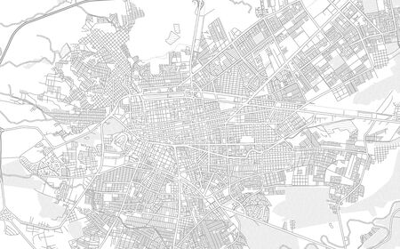 Durango, Durango, Mexico, bright outlined vector map with bigger and minor roads and steets created for infographic backgrounds.のイラスト素材