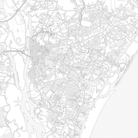 Wilmington, North Carolina, USA, bright outlined vector map with bigger and minor roads and steets created for infographic backgrounds.のイラスト素材