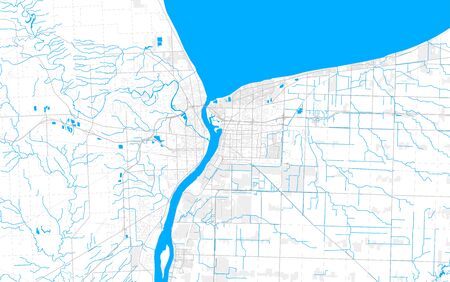 Rich detailed vector area map of Sarnia, Ontario, Canada. Map template for home decor.のイラスト素材