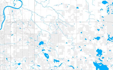 Rich detailed vector area map of Strathcona County, Alberta, Canada. Map template for home decor.のイラスト素材