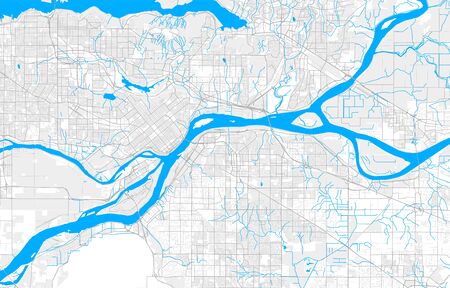 Rich detailed vector area map of Surrey, British Columbia, Canada. Map template for home decor.のイラスト素材