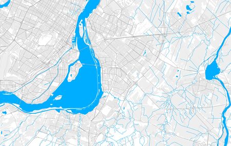 Rich detailed vector area map of Brossard, Quebec, Canada. Map template for home decor.のイラスト素材