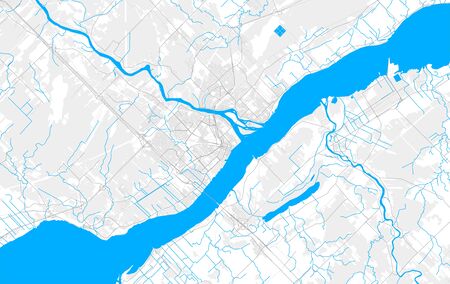 Rich detailed vector area map of Trois-RiviÃ¨res, Quebec, Canada. Map template for home decor.のイラスト素材