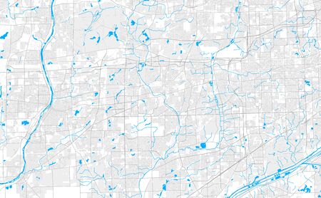 Rich detailed vector area map of Naperville, Illinois, USA. Map template for home decor.