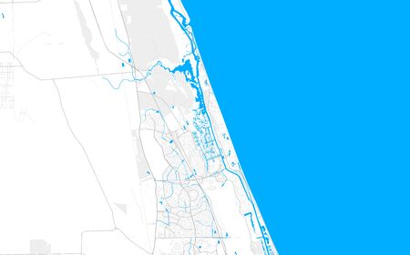 Rich detailed vector area map of Palm Coast, Florida, USA. Map template for home decor.のイラスト素材