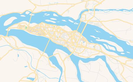 Printable street map of Cuttack, State Odisha, India. Map template for business use.のイラスト素材