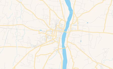 Printable street map of Gaya, State Bihar, India. Map template for business use.のイラスト素材