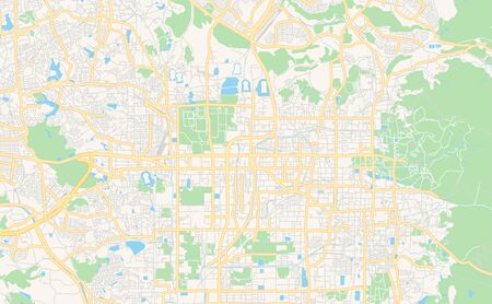 Printable street map of Nara, Prefecture  Nara, Japan. Map template for business use.のイラスト素材
