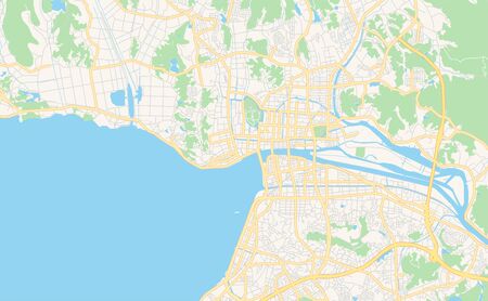 Printable street map of Matsue, Prefecture  Shimane, Japan. Map template for business use.のイラスト素材
