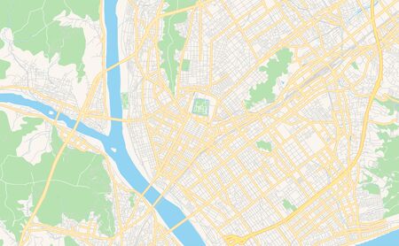 Printable street map of Shizuoka, Prefecture  Shizuoka, Japan. Map template for business use.のイラスト素材