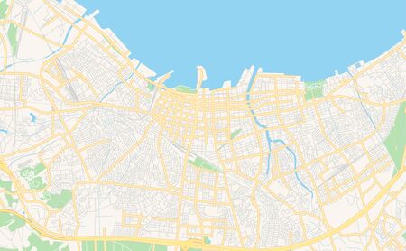 Printable street map of Aomori, Prefecture Aomori, Japan. Map template for business use.のイラスト素材