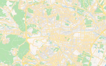 Printable street map of Sendai, Prefecture  Miyagi, Japan. Map template for business use.のイラスト素材