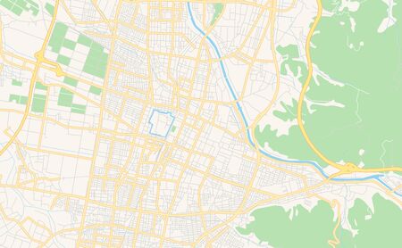 Printable street map of Yamagata, Prefecture  Yamagata, Japan. Map template for business use.のイラスト素材