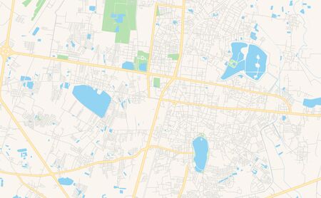 Printable street map of Khon Kaen, Province Khon Kaen, Thailand. Map template for business use.のイラスト素材