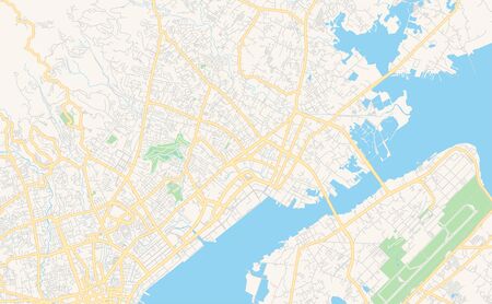 Printable street map of Mandaue, Province Cebu, Philippines. Map template for business use.のイラスト素材