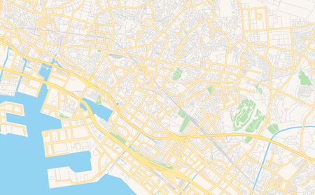 Printable street map of Narashino, Prefecture Chiba, Japan. Map template for business use.のイラスト素材