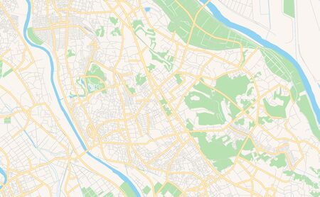 Printable street map of Noda, Prefecture Chiba, Japan. Map template for business use.のイラスト素材