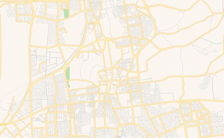 Printable street map of Hofuf, Saudi Arabia. Map template for business use.のイラスト素材