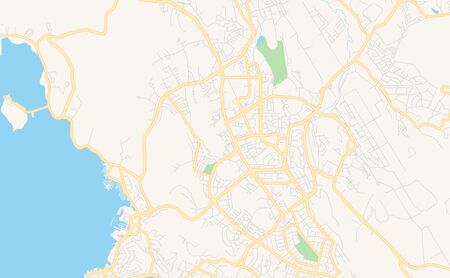 Printable street map of Port Moresby, Papua New Guinea. Map template for business use.のイラスト素材