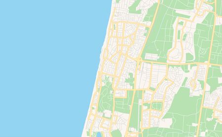 Printable street map of Netanya, District Center, Israel. Map template for business use.のイラスト素材