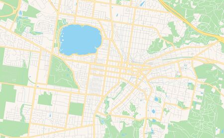 Printable street map of Ballarat, Australia. Map template for business use.