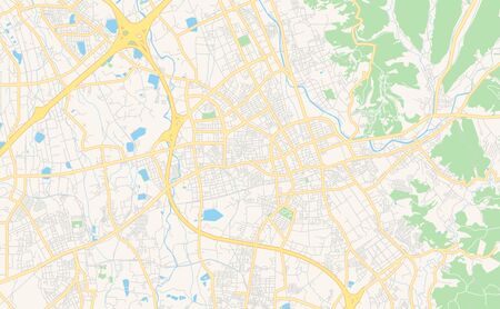 Printable street map of Taoyuan, Taiwan. Map template for business use.のイラスト素材