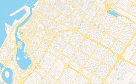 Printable street map of Sharjah  , United Arab Emirates. Map template for business use.