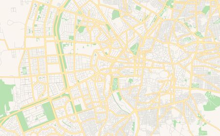 Printable street map of Aleppo, Syria. Map template for business use.のイラスト素材