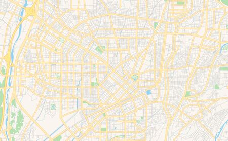 Printable street map of Taichung, Taiwan. Map template for business use.のイラスト素材
